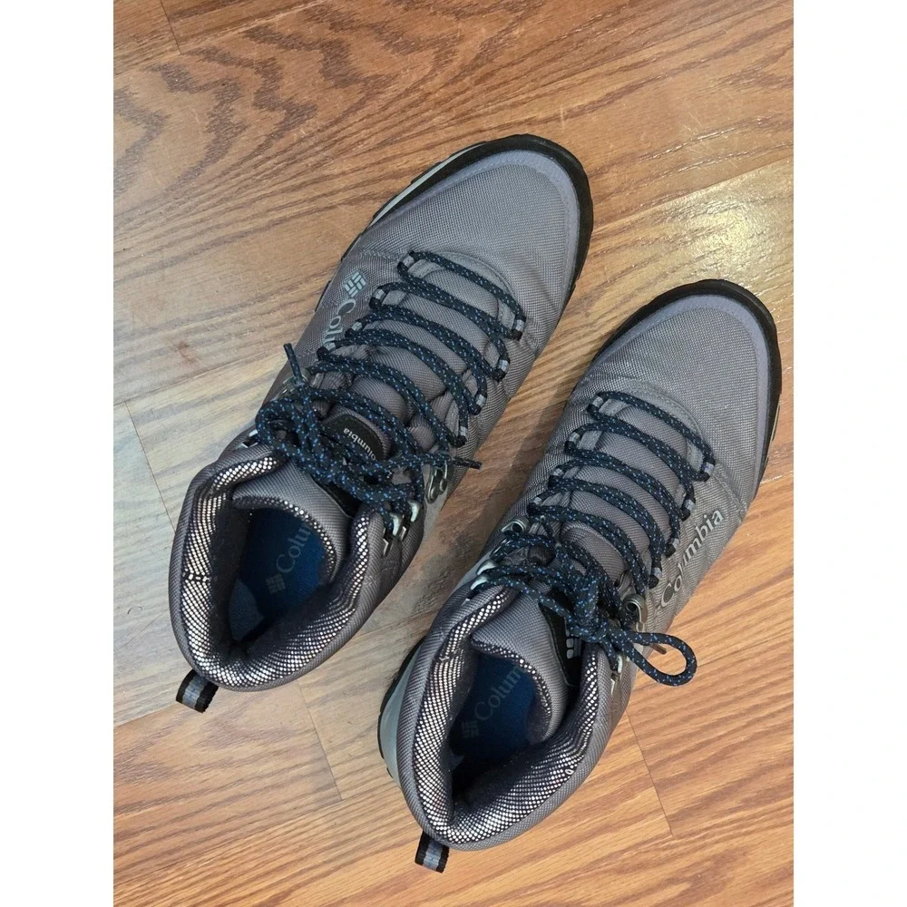 Columbia Omni-Heat Waterproof Hiking‎ Boots Mens 10 Grey Black YM0729-052